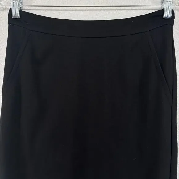 TRINA TURK Skirt M Straight Pencil Zip Back Lined Modal Stretch Career Black - Picture 3 of 14